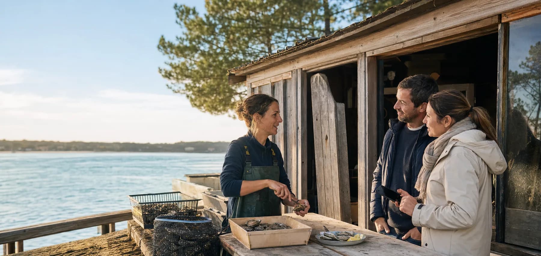 Professionnel local accueillant ses visiteurs